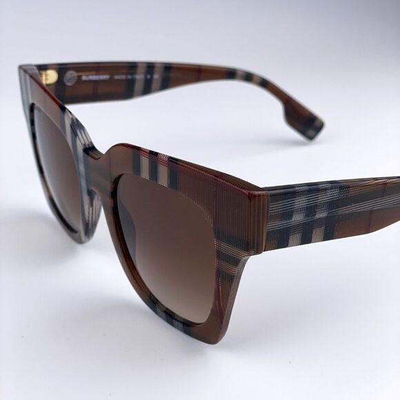 NEW  Burberry BE4364 KITTY 396713 Check Brown Gradient  Square Unisex Sunglasses - Picture 5 of 10